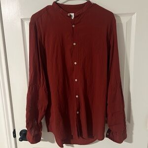 Zara Rust Casual Button Down Shirt